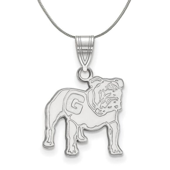 Sterling Silver U of Georgia Medium Necklace - 24 Inch